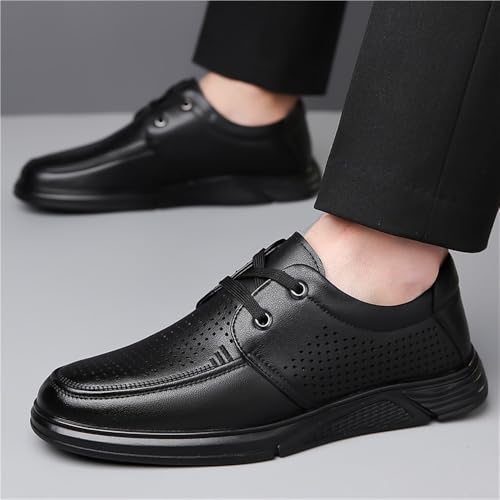 Men's Korean British Style Breathable Hollow-Out Leather Dress Shoes Summer Business Formal Oxfords Fashion Casual Sandals for Youth2
