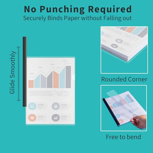 Binditek BKSB-OSB 40 Pack Clear Report Covers With Sliding Bars thumb #4