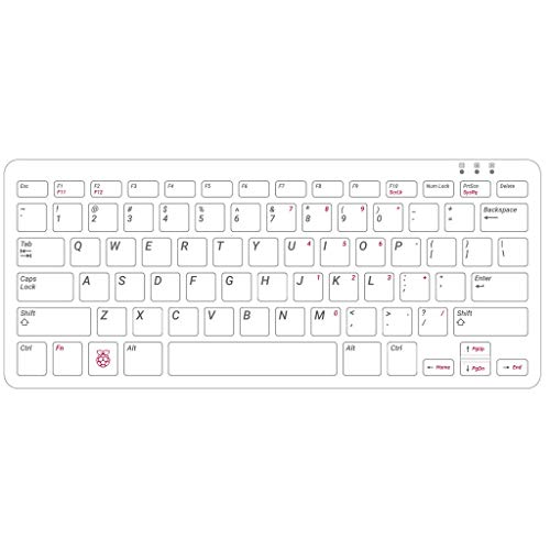 Clavier Raspberry Pi QWERTY rouge blanc pour mini ordinateur - 4