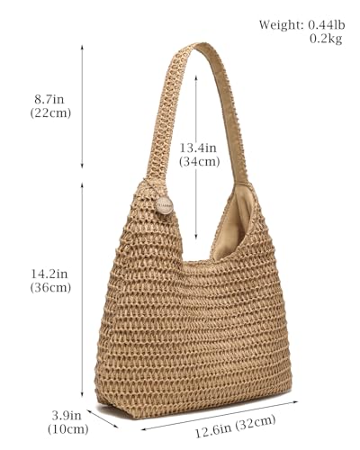 Bolso tote grande tejido para mujer miniatura 5