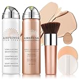 QIUFSSE Magic Minerals Airbrush Foundation Spray and Primer for Face Before Makeup,Waterproof Foundation for Older Women,Teenagers,Middle-aged,Anti-aging Formula for Smooth Radiant Skin (03 Nude)