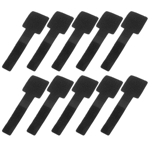 Operitacx 10 piezas Bridas de Cable con Gancho y Bucle Negro Organizador de Cables Correa Reutilizable para Gestión de Cables Electrónicos bajo Escritorio y Almacenamiento de Cables de Electrodomésticos miniatura 1