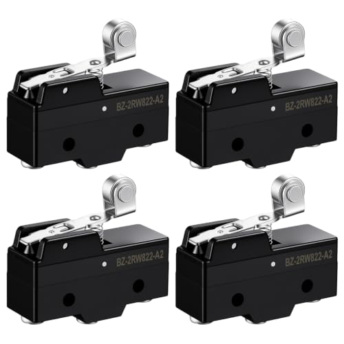 Konohan 4-Pack Micro Limit Switches, Roller Lever Snap Spdt Action Switch