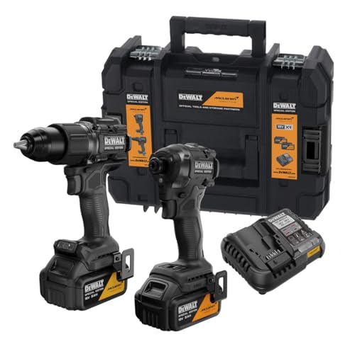 DeWalt Taladro Atornillador de Impacto Inalámbrico y Atornillador de Impacto, 18V, con 2 Baterías 5Ah, Cargador Rápido, Caja T-STAK, Edición Especial McLaren
