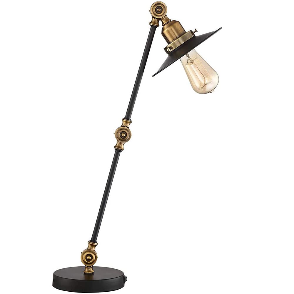 Lampe de bureau réglable industrielle avec interrupteur marche/arrêt bras oscillant lampe de lecture de chevet lampe de table pliante utilisée pour le travail de bureau de chambre à coucher, l'étude,
