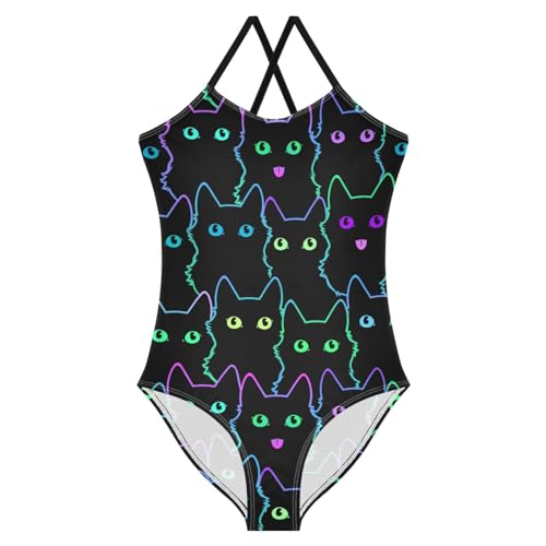 Image of CaTaKu Girls One Piece Swimsuits Hawaiian Toddler Bathing Suit for Girls Kids Swimwear 3-10 Years