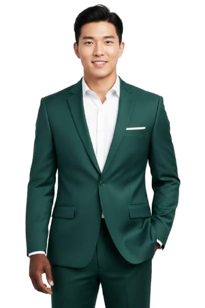 humjoli Men's Blazer, Cotton Blend, Slim Fit, Single Button, Notch Lapel, Long Sleeve, Casual Formal-picture-56