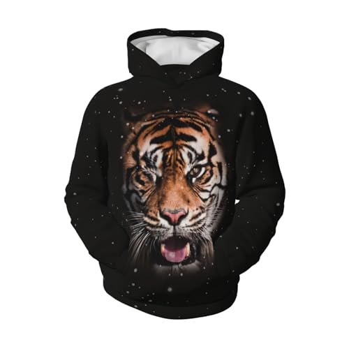 Galaxy Tiger Boy, Girls Sports Shirt Youth Pullover Fashion Hooded Sweatshirt4