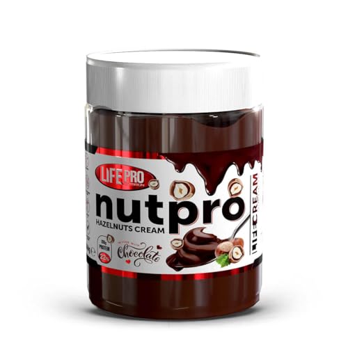 Life Pro Fit Food Protein Cream Nutpro 250g | Crema de Chocolate y Avellanas sin azucares añadidos | No contiene Aceite de palma, ni gluten