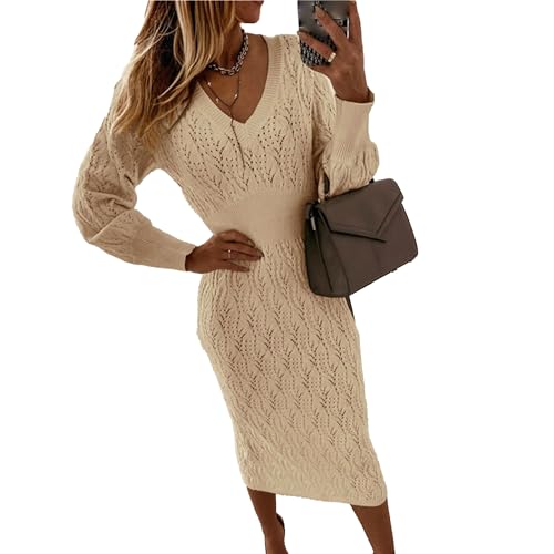 Robe pull solide à grosses côtes idéale pour vos soirées