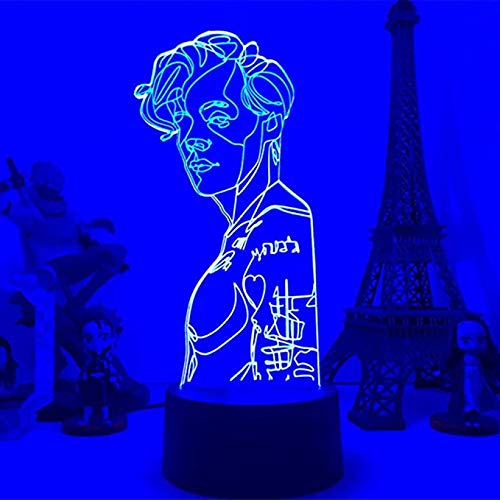 3D Night Light Harry Edward Styles Lamp Gift for Fans Bedroom Decor Led Touch Sensor Work Desk Lamp Harry Edward Styles Star Gift-Remote Control