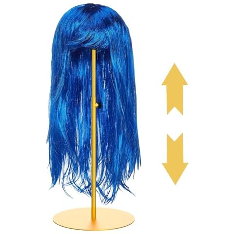 Alyoen 1PC Wig Stand Adjustable Height Hat Display, Non-Slip Wig Head Holders, Wig Head Stand Hat/Cap/Wig Holder Display Stand, Wig Stands Portable for All Wigs(1PC) Cover