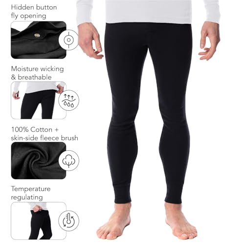 AMERICAN HEAVEN Mens Base Layer Long Pants | 100% Cotton Thermal Leggings | Multi Pack Colors2