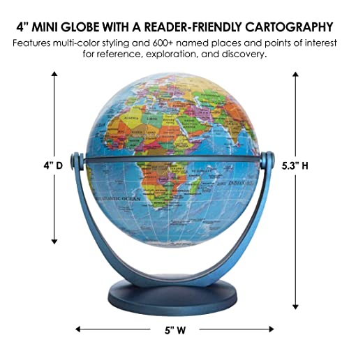 Waypoint Geographic Gyroglobe World Globe, 4", Blue Oceans #TOP2