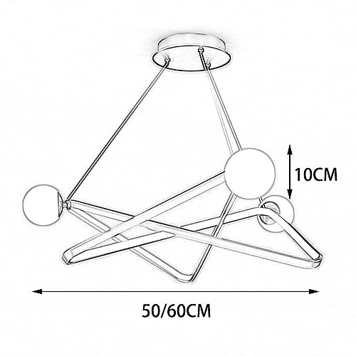 Lustre LED à intensité variable avec abat-jour boule de verre modulable