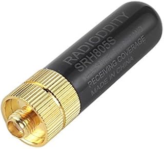 Radioddity SRH805S Walkie Talkie Antenna SMA-F Dual Band VHF/UHF144/430MHz High Gain Antenna, SMA-Female, for BaoFeng, TYT, WouXun, Yaesu and Kenwood Handhelds, Long Range, Black