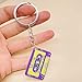 Metacipher 20Pcs Cute Acrylic Cassette Tape keychains 70s 80s 90s Colorful Retro Tape Recorder keyrings Funny Jukebox Charms Music Themed Party Gift for Men Women