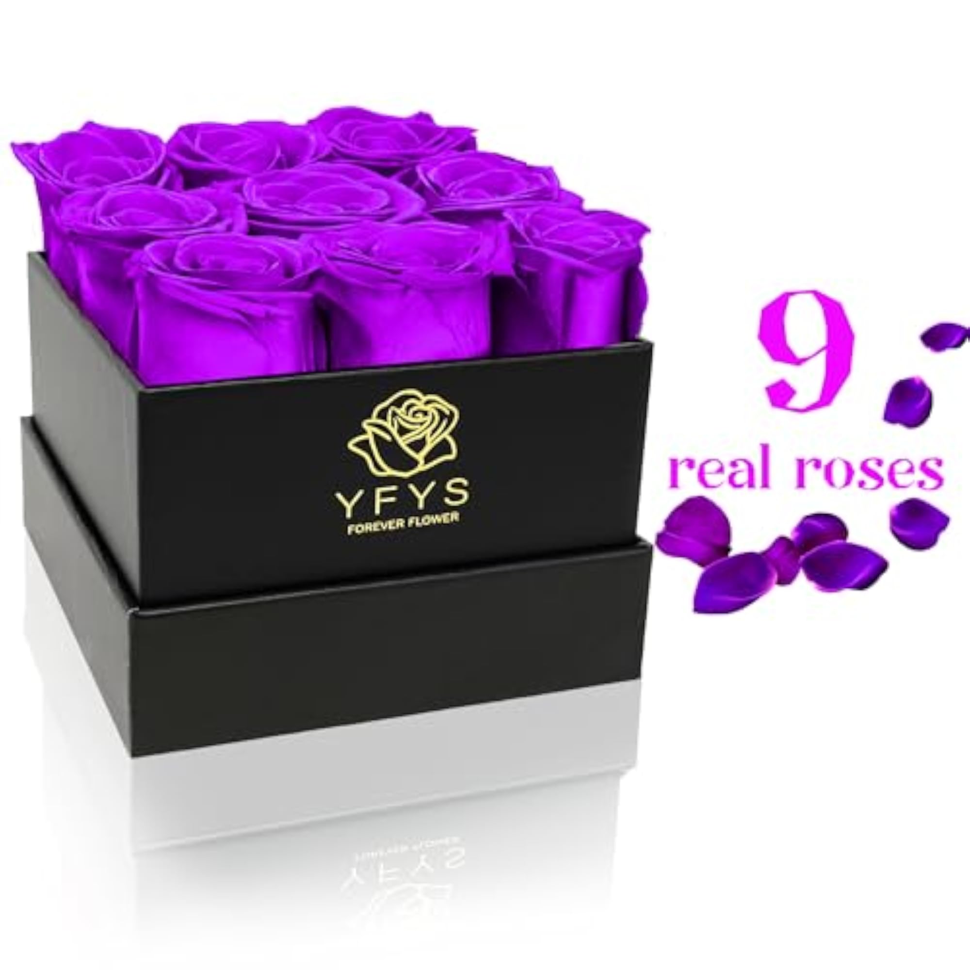Infinity Flower Box with Preserved Rose, Perfect Gift