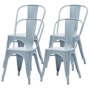 Bespivet Dining Chairs Set of 4, Stackab...