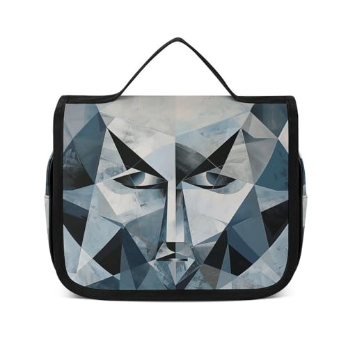 Trousse de toilette de voyage géométrie gris froid géométrique