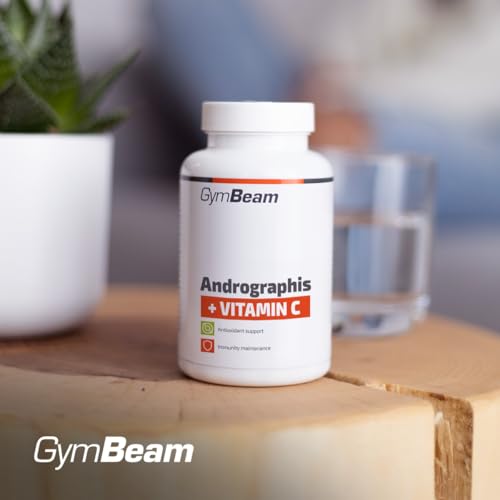 GymBeam Andrographis Paniculata - Andrographis Extrakt + Vitamin C Kapseln, unterstützt Immunsystem & Psyche, standardisiert auf 10% Andrographolide, vegan & antioxidativ, 90 Kapseln
