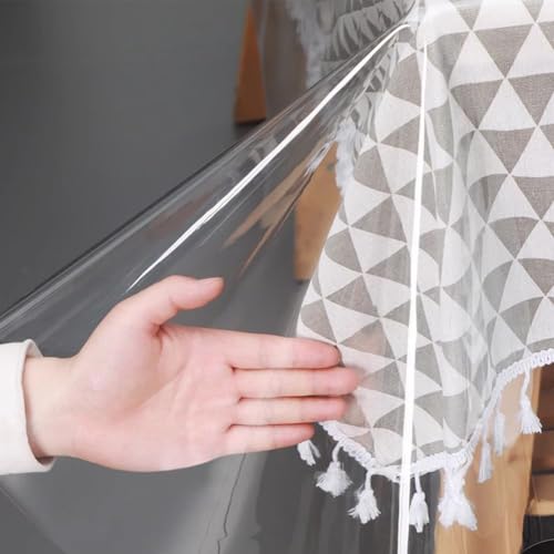 DASIAUTOEM Tischdecke Transparent, Durchsichtige Tischdecke, Tischfolie Durchsichtig 130cm Breit, 0.13 mm Stark, Wasserdicht Abwaschbar PVC Folie Fettdicht Tischschutzfolie (130 x 180 cm)