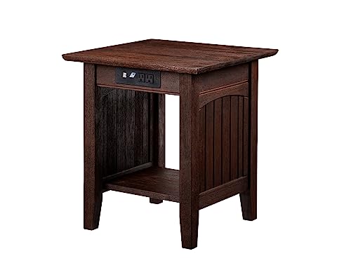 Nantucket End Table With Charging Station In Burnt Amber #TOP10