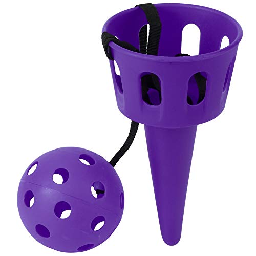 oceanside Throwing and Catching Ball Game, Set Children Coordination Training Equipment Sports, Hand Eye Coordination Ball Catching Cup, 5 Colors(Purple)