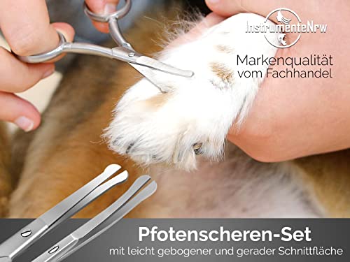 Pfotenschere Hunde Fellscheren Set Scharfe Schnittflächen 2 abgerundete Scheren 9 cm aus Edelstahl für eine perfekte Fellpflege