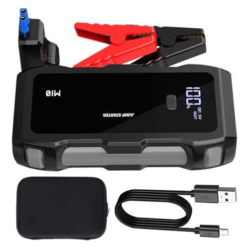Arrancador portátil, 8000 A 12 V USB de carga rápida, paquete de batería de coche, para sedanes, motocicletas, barcos, caravanas, motos de nieve, tractores, SUV