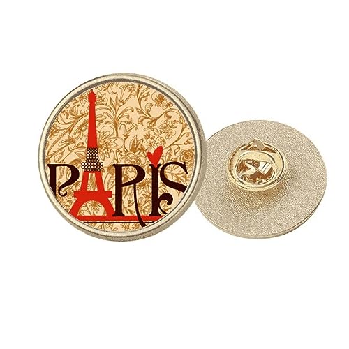 Broche Tour Eiffel métal doré bijou rond finitions soignées style Paris France