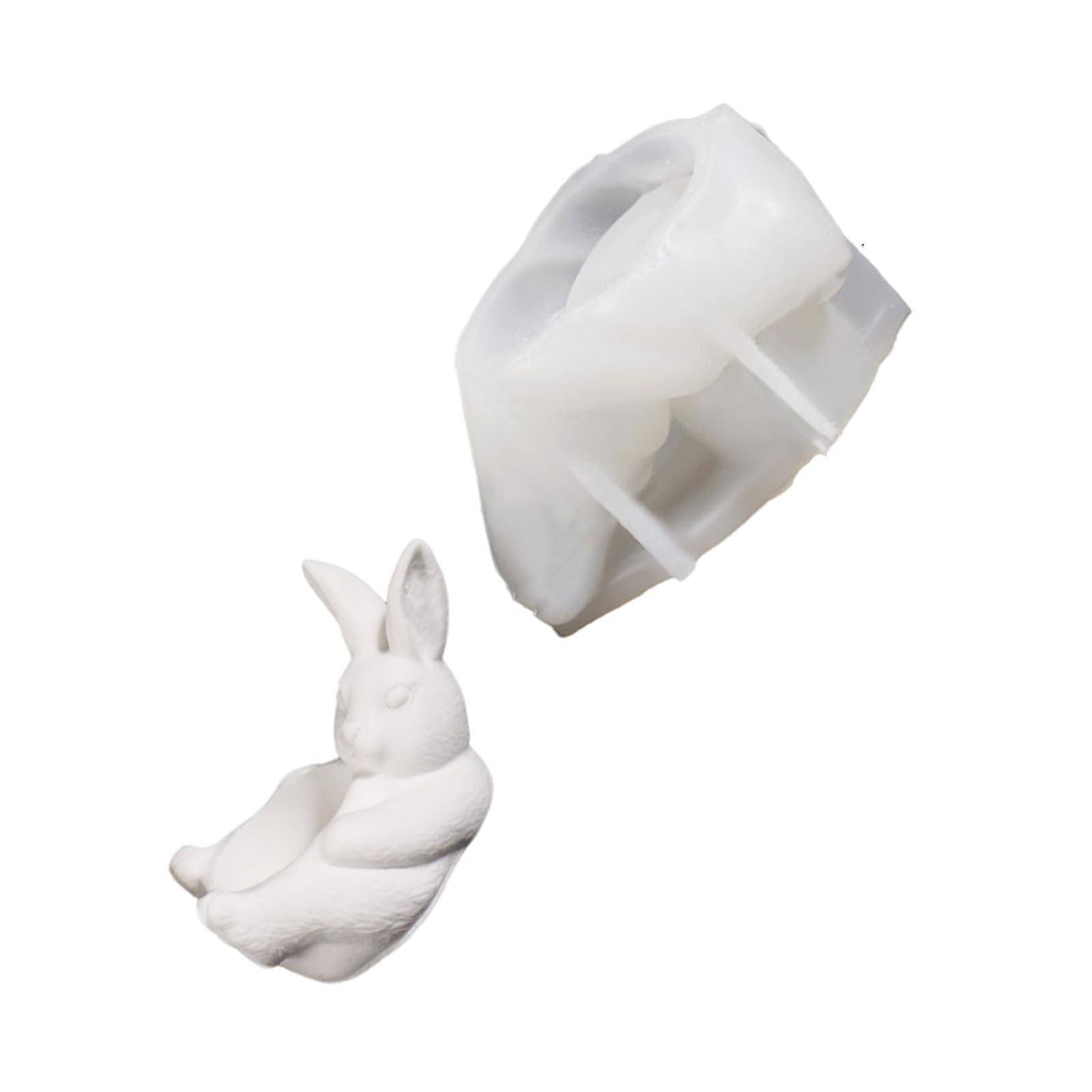 Oxxggkao Hare Shape Silicone Molds Easy Demold for Making Container Soap Home Decoration Epoxy Resin Eggshell Container Cast