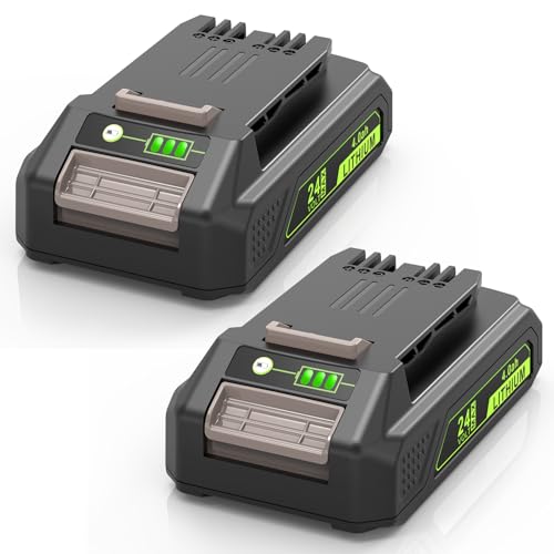 ASUNCELL 2 Pièces 24V Batterie pour Greenworks, Batteries de Remplacement pour Greenworks G24B2 G24B4 29842 29842 29852 BAG708 BAG711 20352 22232 pour Greenworks Tous...