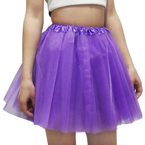 Women's 5-Layer Tulle Tutu Skirt, Adult Dance Ballet Tulle Dress,Teens Halloween Cosplay Running Tutu