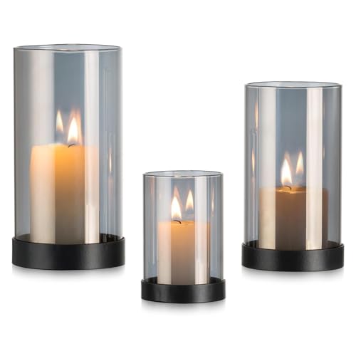 Inweder Glaszylinder Windlichter Kerzenständer für Kleine...