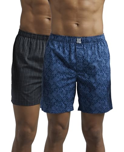 Image of Jockey 8222 Men Super Combed Mercerized Cotton Woven Printed Inner Boxers with Ultrasoft and Durable Inner Waistband (Pack of 2, Colors & Prints May Vary)