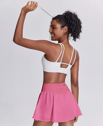 Image of PINSPARK Womens Tennis Skirt Pleated High Waisted Golf Skort with 3 Pockets