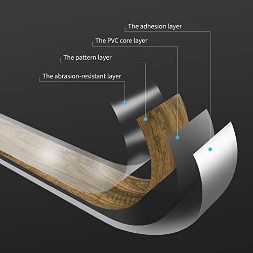 Art3d 36-Pack 54 Sq.ft Peel and Stick Floor Tiles Vinyl Plank Flooring Wood Look, Adhesive and Waterproof Tile Sticker for Bedroom, Living Room, Kitchen, RV in Ashtree