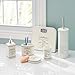 Home Basics Paris Collection 4 Piece Bathroom Accessories Set Featuring a Soap Dispenser, Toothbrush Holder, Tumbler, and Soap Dish