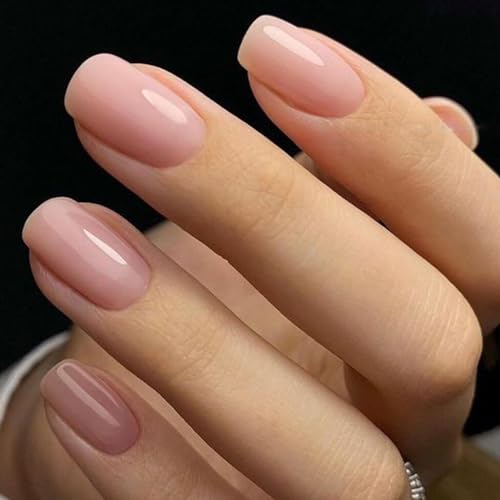 LoveOurHome 240pc Square Press on Nails Short Fake Nails Nude Glue on Nail Short Colored Acrylic...