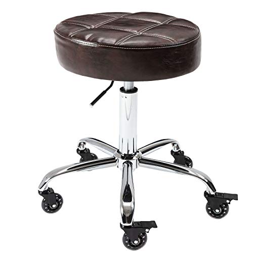 CoVibrant Ergonomic Lockable Rolling Stool Adjustable Swivel Stool for Medical Doctor Office Spa Kitchen Desk Esthetician Artist Exam Room