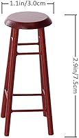 Vista 7 de Juego de 2 taburetes altos en miniatura, accesorios de muebles para casa de muñecas, taburetes de bar de plástico marrón para decoración de mini