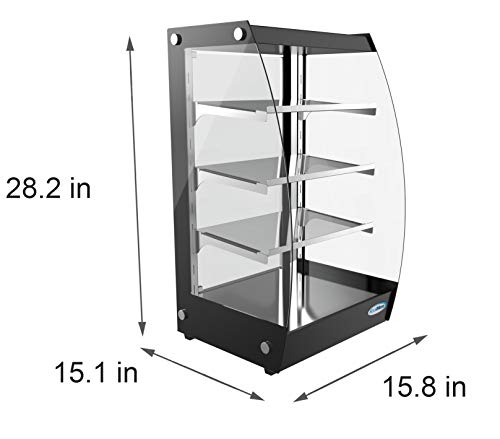 Image of KoolMore DC-3CB Bakery Display Case, 2.7 Cu. Ft - 3 Shelves, Black & Clear