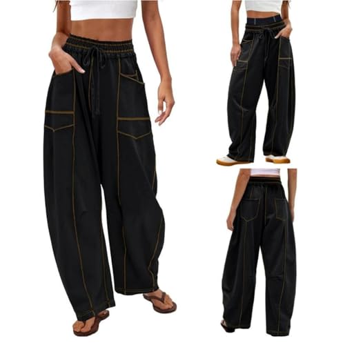 Belladora Barrel Pants, Lightweight Stretch Fabric with Roomy Pockets, Relaxed Fit for All-Day Comfort & Casual Style4