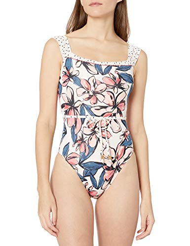 Anne Cole Studio Women's Off The Shoulder One Piece Swimsuit, Floral Print, 8
