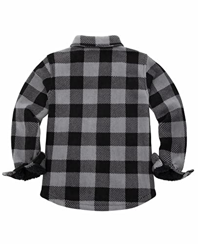 Image of ThCreasa Boys Sherpa Lined Plaid Button Shirt Jacket | Full Thermal Lining, Buffalo Plaid Shacket, Button Down, Family Matching Shirt, Dress Shirt Style, Cozy Winter Fall Outerwear
