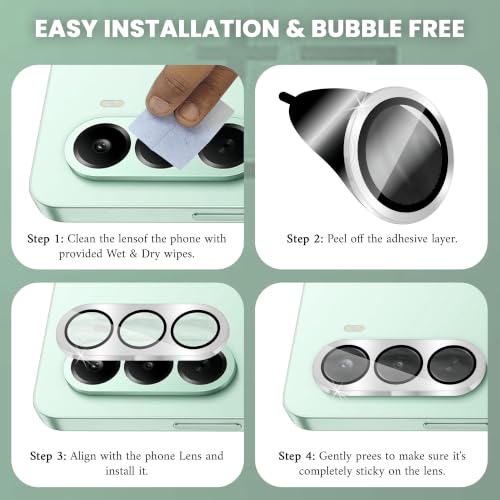 Image of FIRST MART Silver Camera Ring Guard Protector for OnePlus Nord CE 6 lite | Tempered Glass with Metal Alloy Rings, HD Clear, Scratch Resistant, Case-Friendly | Pack of 1