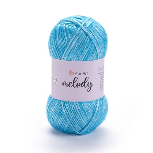 Image of YarnArt Melody Variegated Chainette - Metallic Sheen Fiber for Knitting, Crochet & Embroidery, 100g (3.5 oz) Skein, 230m (251 yd), Premium Blend of 70% Polyamide 21% Acrylic 9% Wool (893)