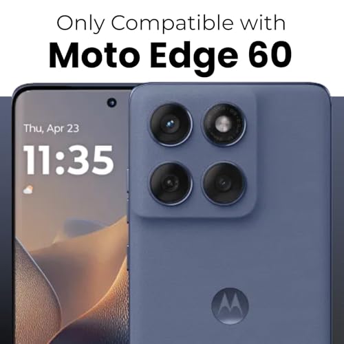 Image of RIGGEAR Shockproof Sleek Hybrid Armor 360 Rotating Magnetic Ring Stand Back Cover Case Compatible with MagSafe Accessories for Motorola Moto Edge 60 Fusion /Moto Edge 60 (Clear PC+Black TPU Bumper)