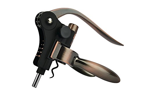 Rabbit Wine Bottle Opener Corkscrew by Vinоbar Best Set with Foil Cutter and Teflon-Coated Stainless Spiral/Worm Screwpull packed in a Classic Black Gift Style Box ideal for daily use